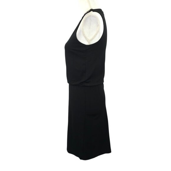 White House Black Market Beaded Neck Tank Dress XS Boho Embellished Cocktail LBD - Picture 10 of 16